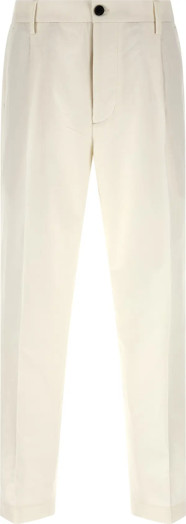 White Cotton Casual Pants