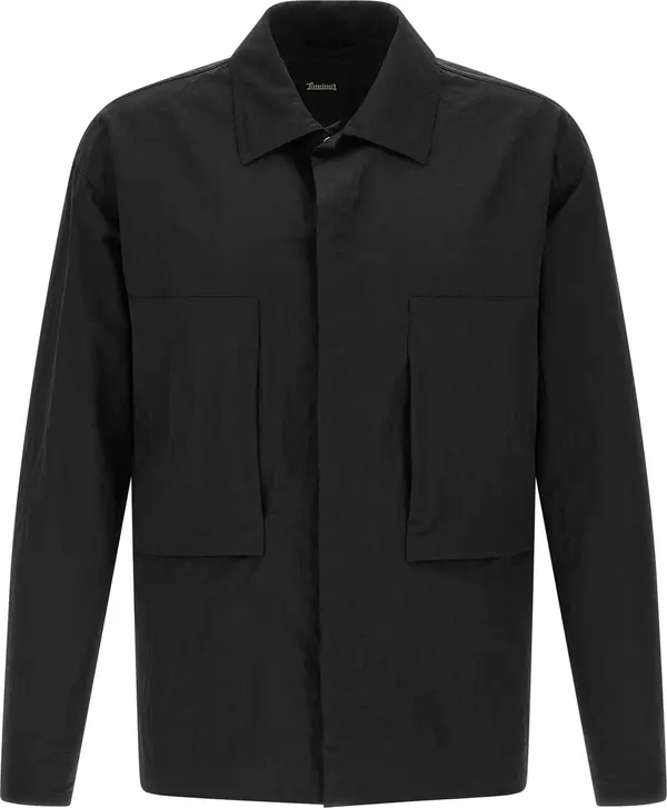 Black Polyamide Full-Length Jacket