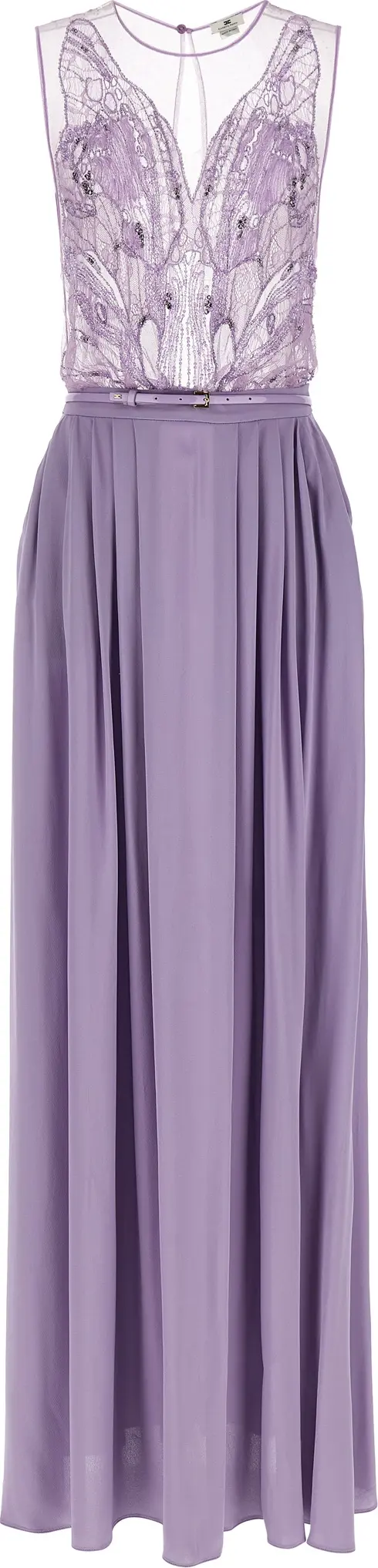 Purple Viscose Long Dress