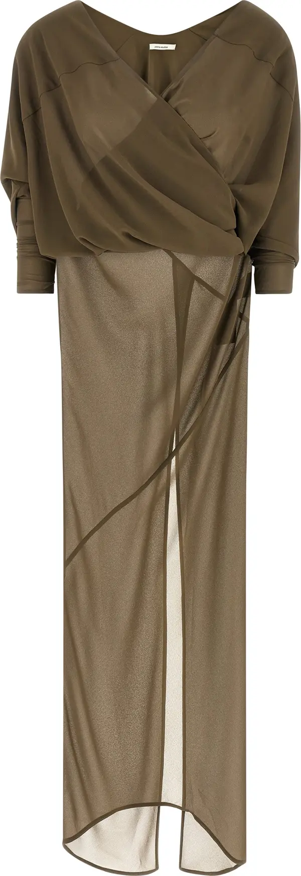 Bicolor Polyester Long Dress