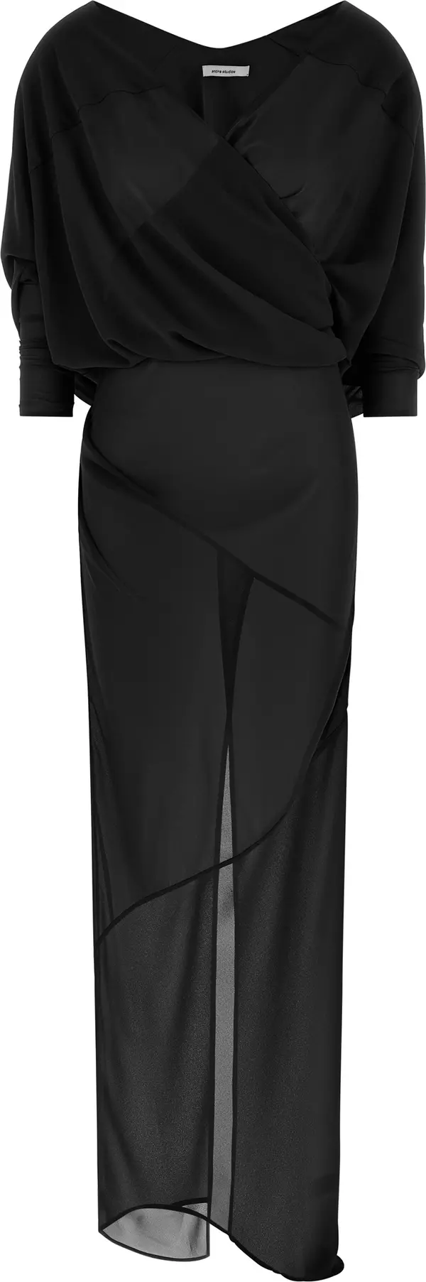 Black Polyester Long Dress