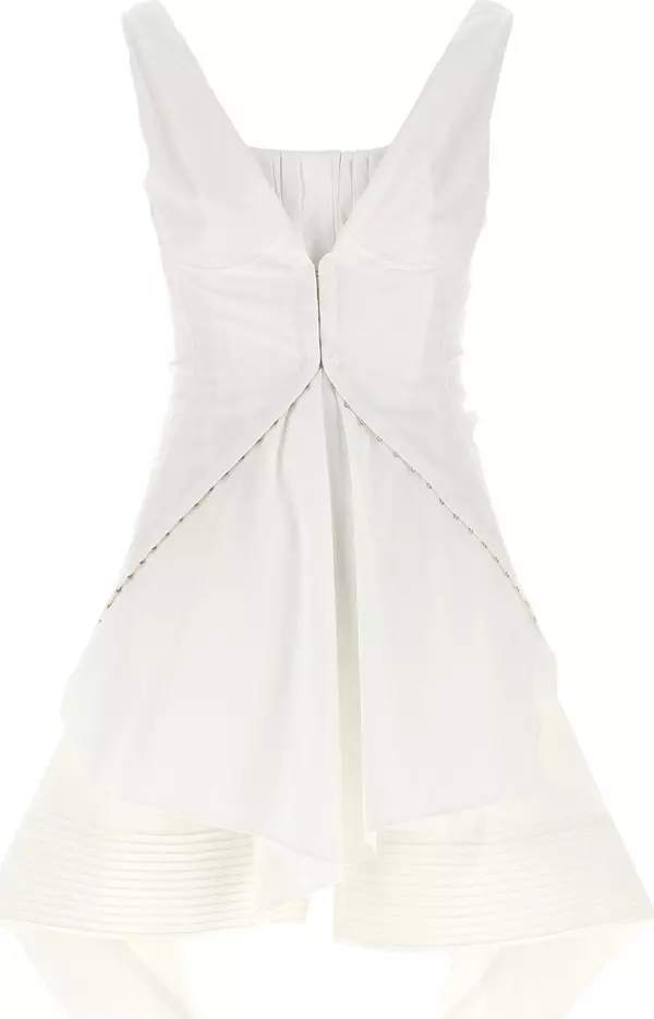 White Cotton Short Dress
