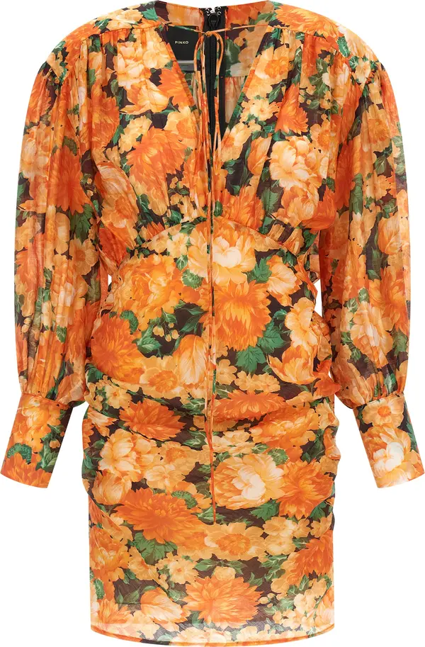 Orange Lyocell Short Dress