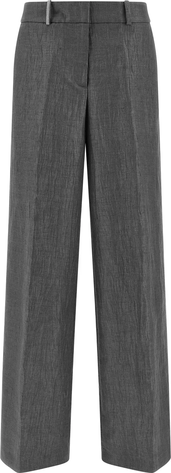 Gray Linen Casual Pants