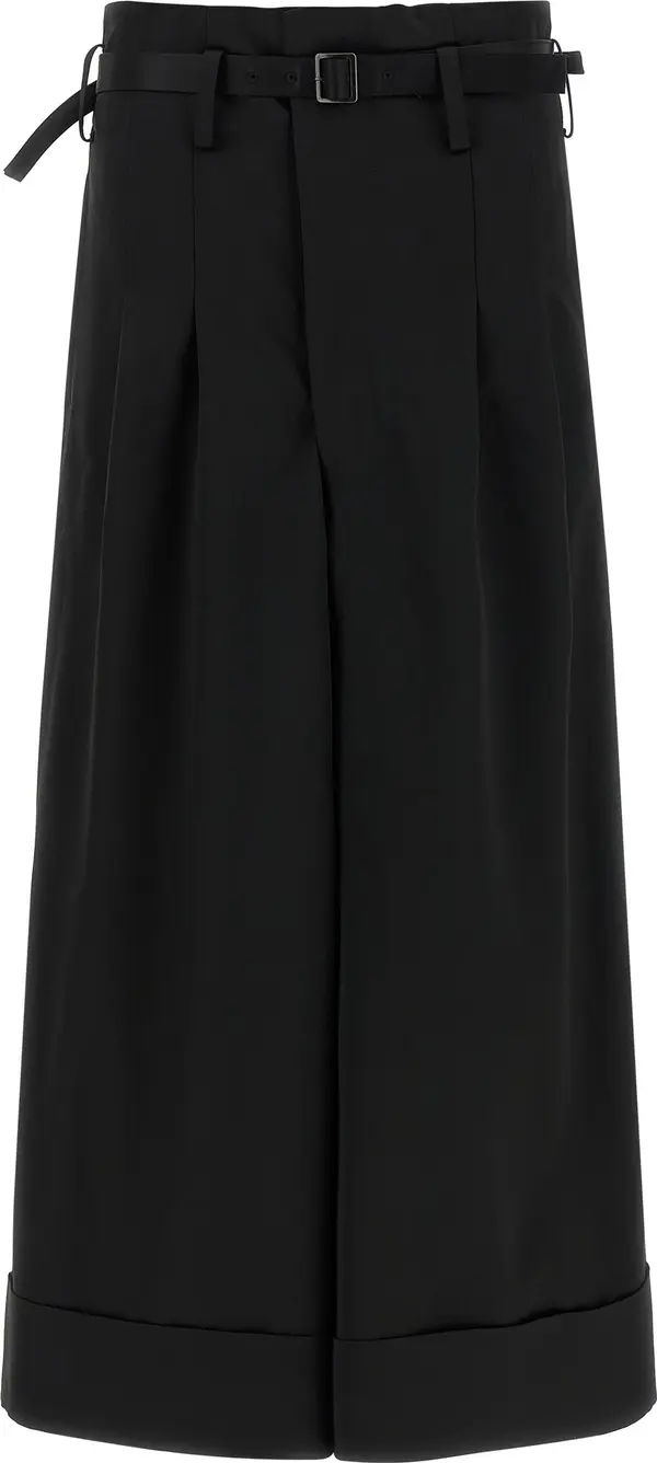 Black Acetate Flared Pants