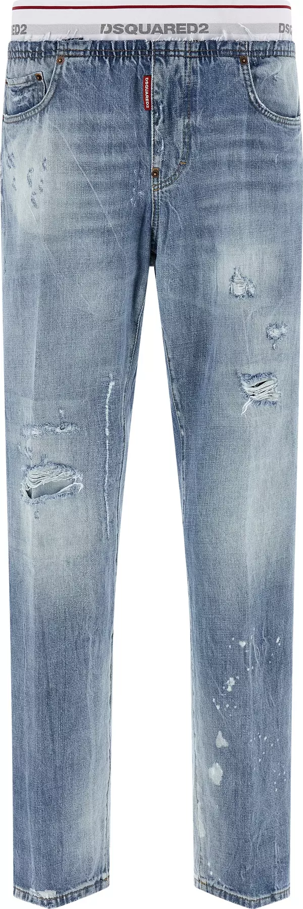 Blue Cotton Relaxed Fit Jeans
