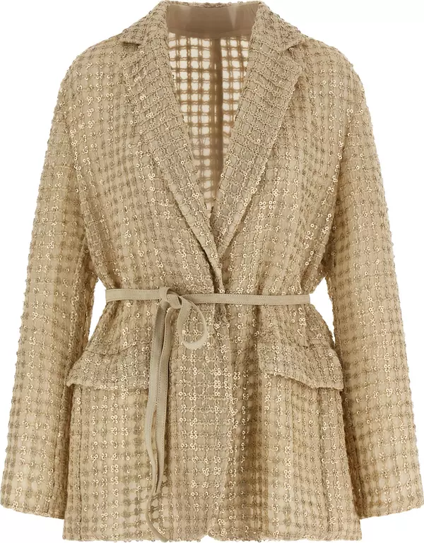 Beige Silk Blazer