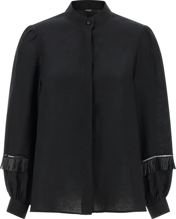 Black Linen Blouse