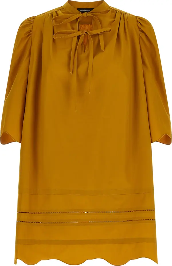 Bicolor Cotton Short Dress