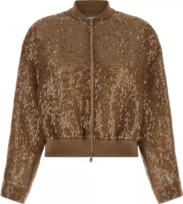 Brown Silk Cardigan