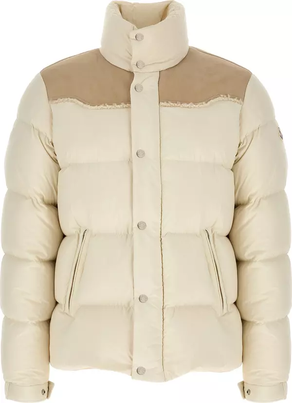 Beige Polyamide Full-Length Jacket