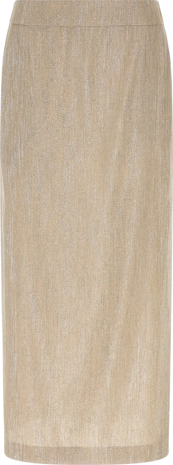 Beige Viscose Midi Skirt
