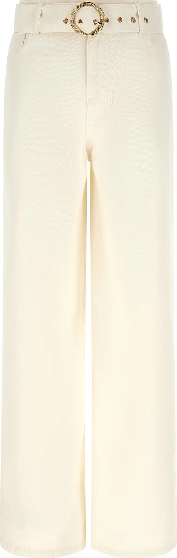 White Cotton Flared Jeans