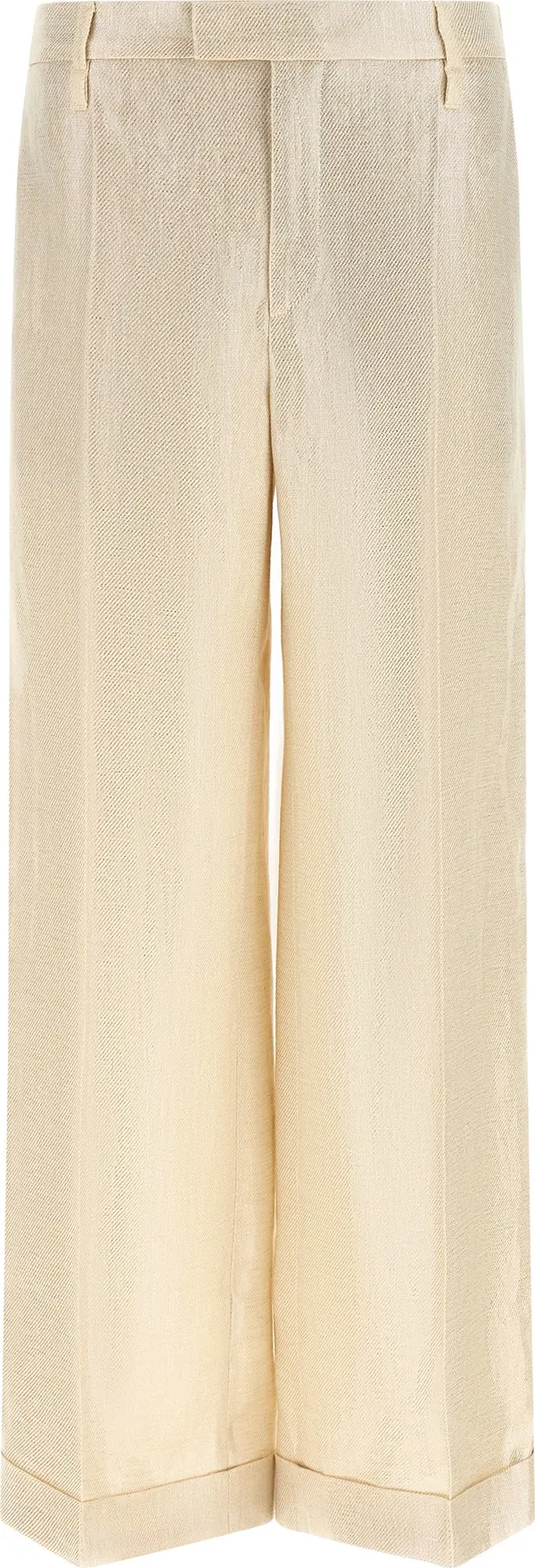 Gold Linen Casual Pants
