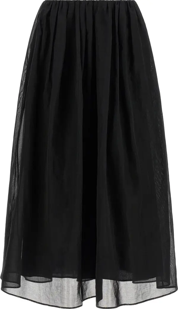 Black Cotton Mini Skirt