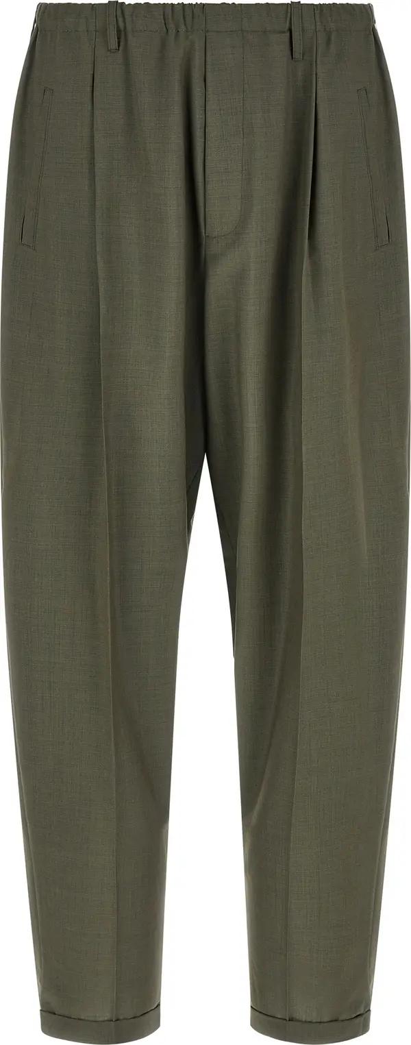 Bicolor Virgin Wool Casual Pants