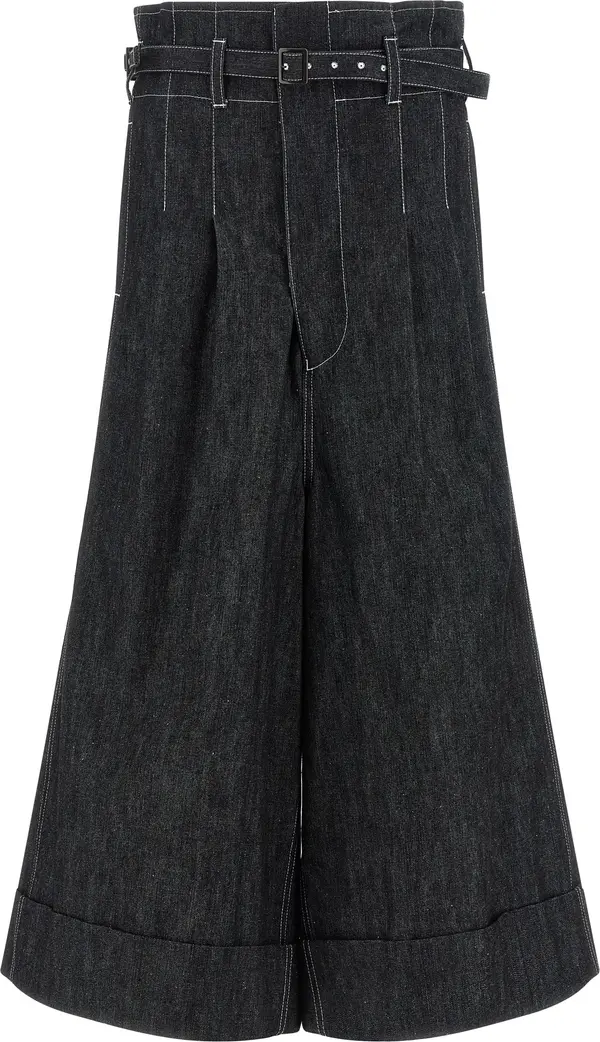 Black Cotton Bermuda Shorts