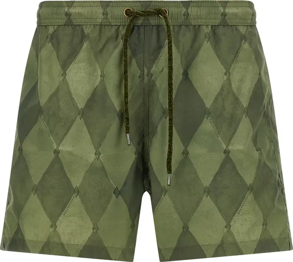 Bicolor Polyester Swim Shorts