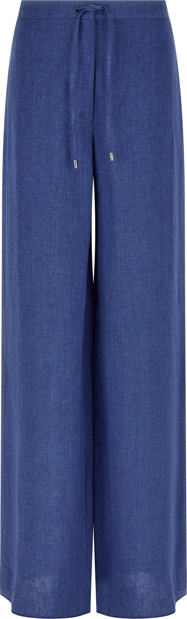 Blue Linen Casual Pants