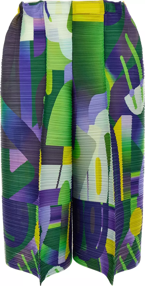 Multicolor Polyester Casual Pants