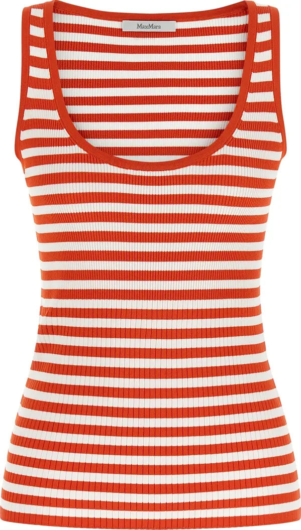 Multicolor Viscose Sleeveles T-Shirt