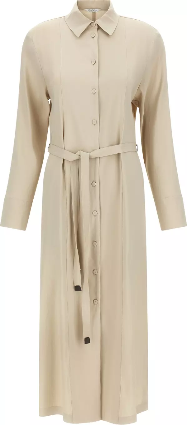 Beige Linen Long Dress