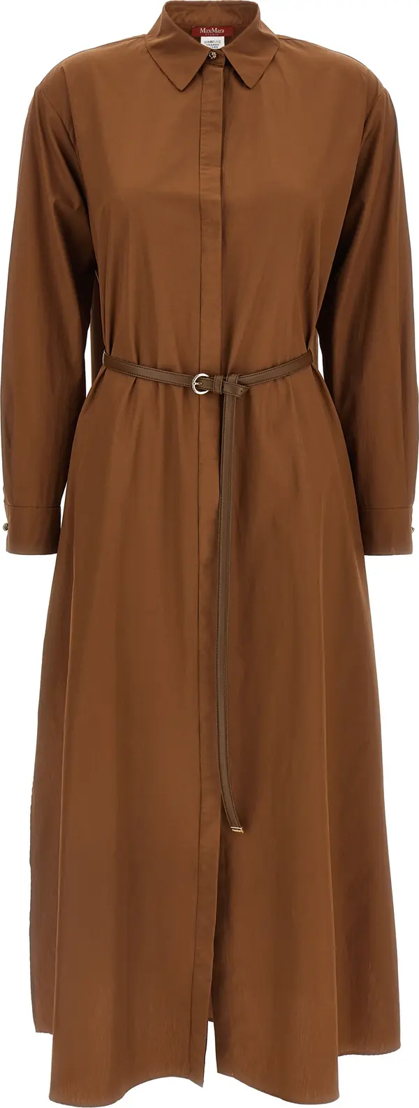 Brown Cotton Long Dress