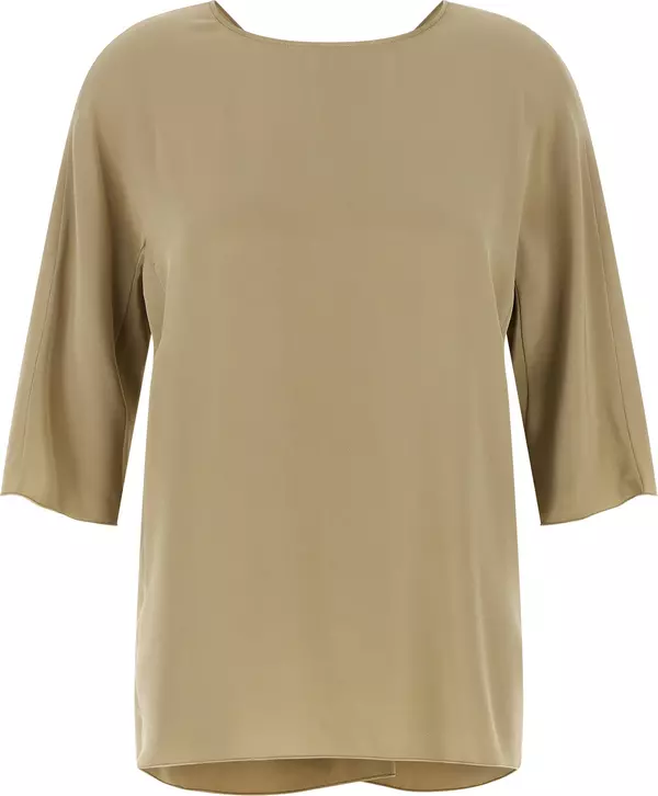 Beige Silk Blouse
