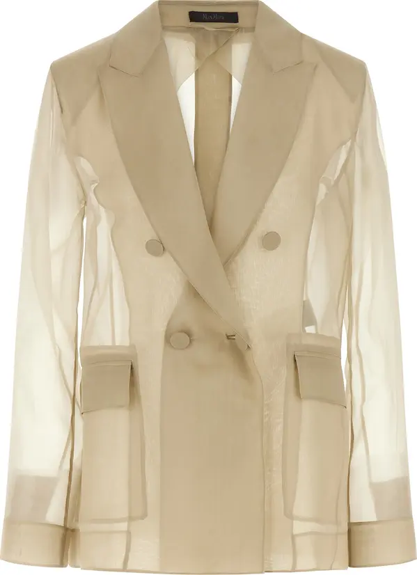 Beige Silk Blazer