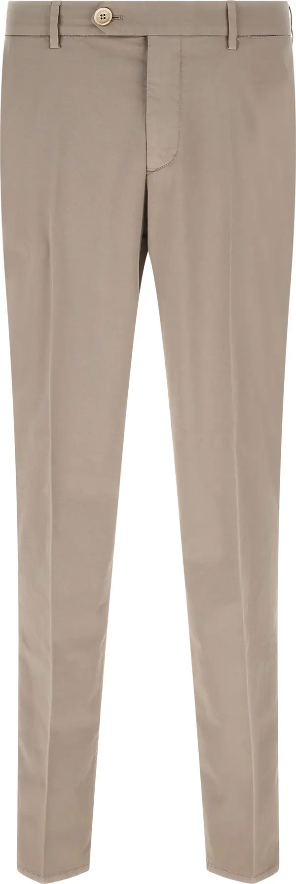 Beige Cotton Casual Pants