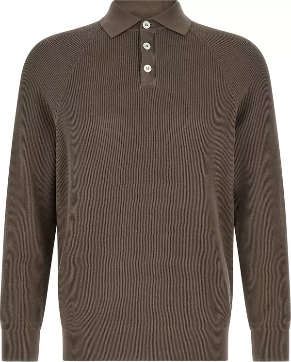 Brown Cotton Polo Shirt