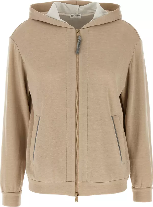Beige Cotton Hoodie