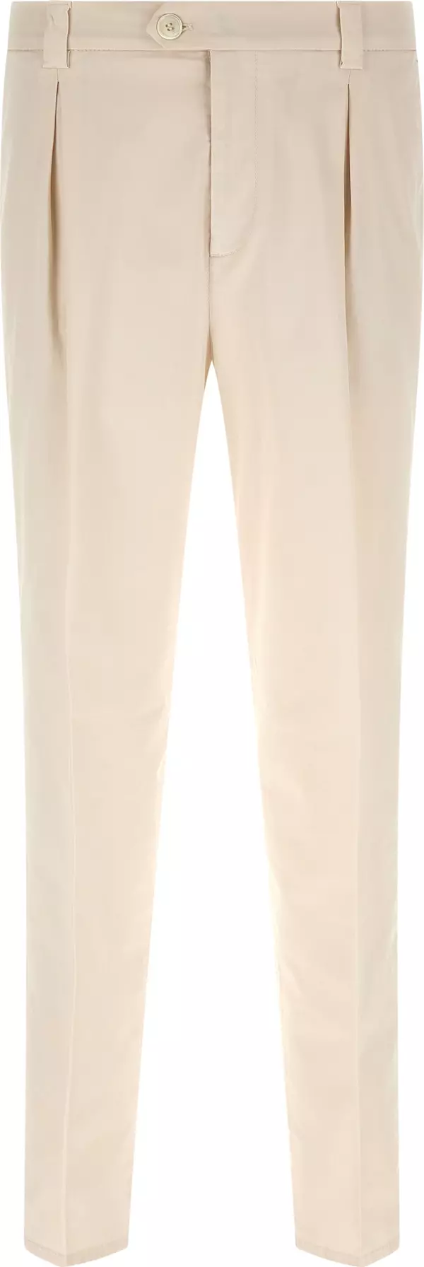 White Cotton Casual Pants
