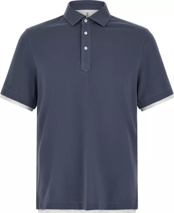 Blue Cotton Polo Shirt