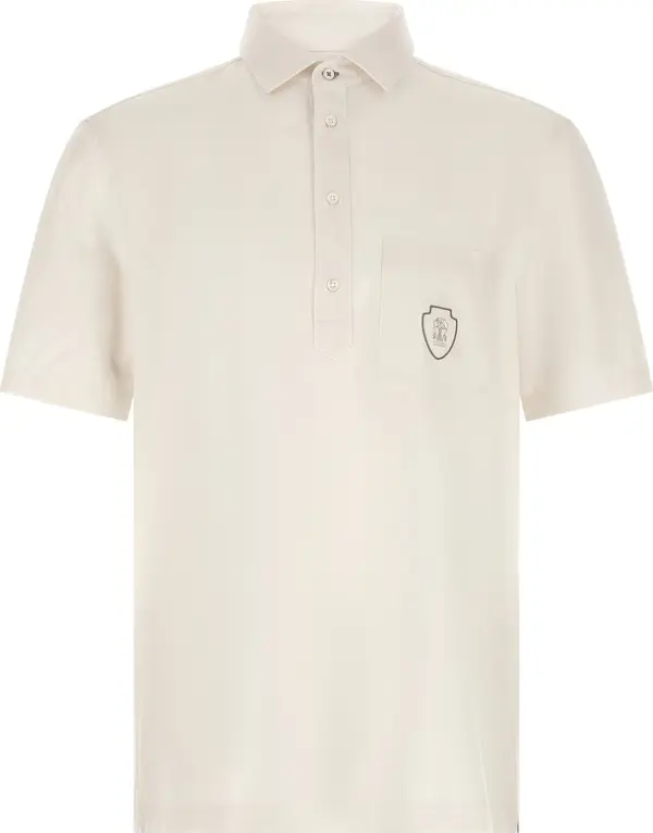 White Virgin Wool Polo Shirt