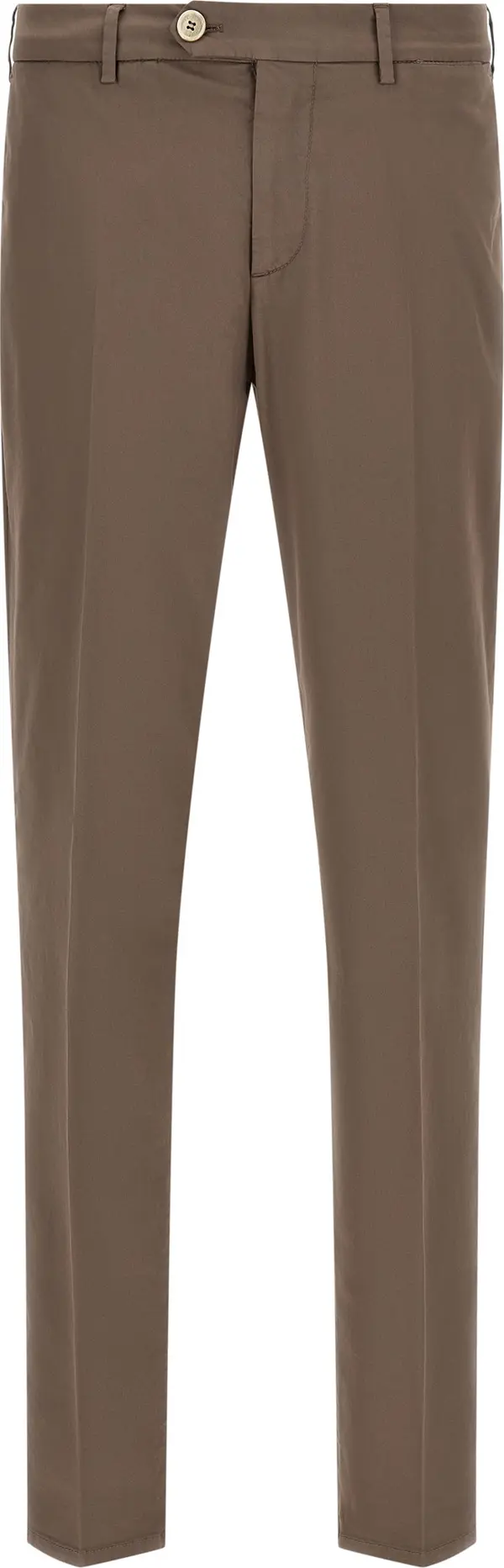 Beige Cotton Casual Pants