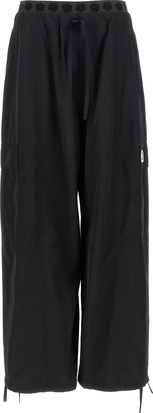 Black Polyester Cargo Pants