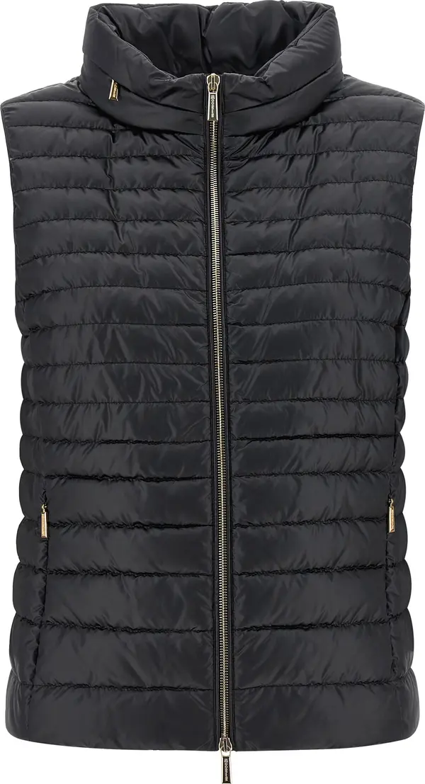Black Polyester Sleeveless Jacket