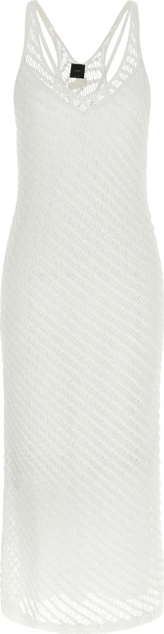 White Polyester Long Dress