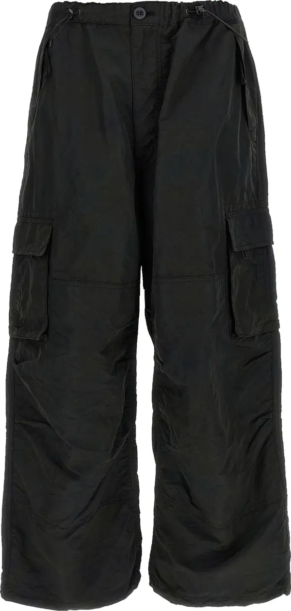 Black Nylon Cargo Pants