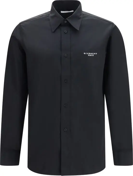 Black Cotton Dress Shirt