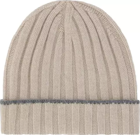 Beige Cashmere Beanie