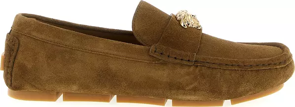 Brown Calfskin Slip-On Loafers