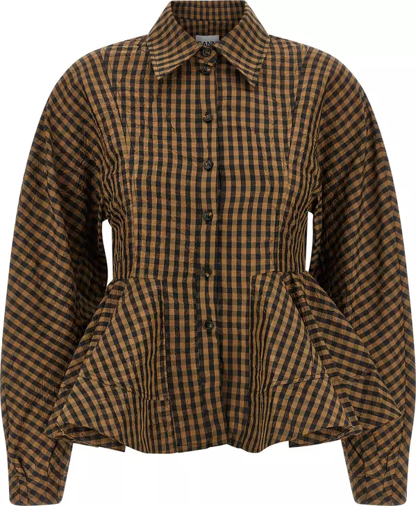 Brown Recycled Polyester Blouse