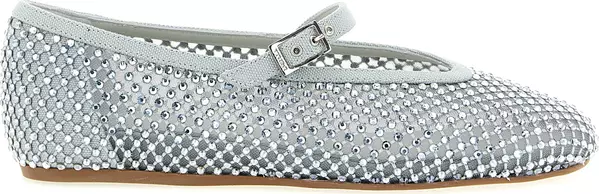 Silver Polyamide Ballet Flats