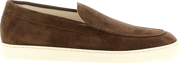 Brown Calfskin Slip-On Loafers