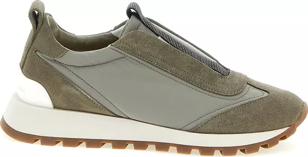 Bicolor Polyester Athletic Sneakers