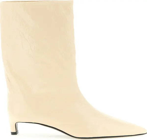Beige Calfskin Ankle Boots