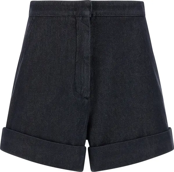 Blue Cotton Bermuda Shorts