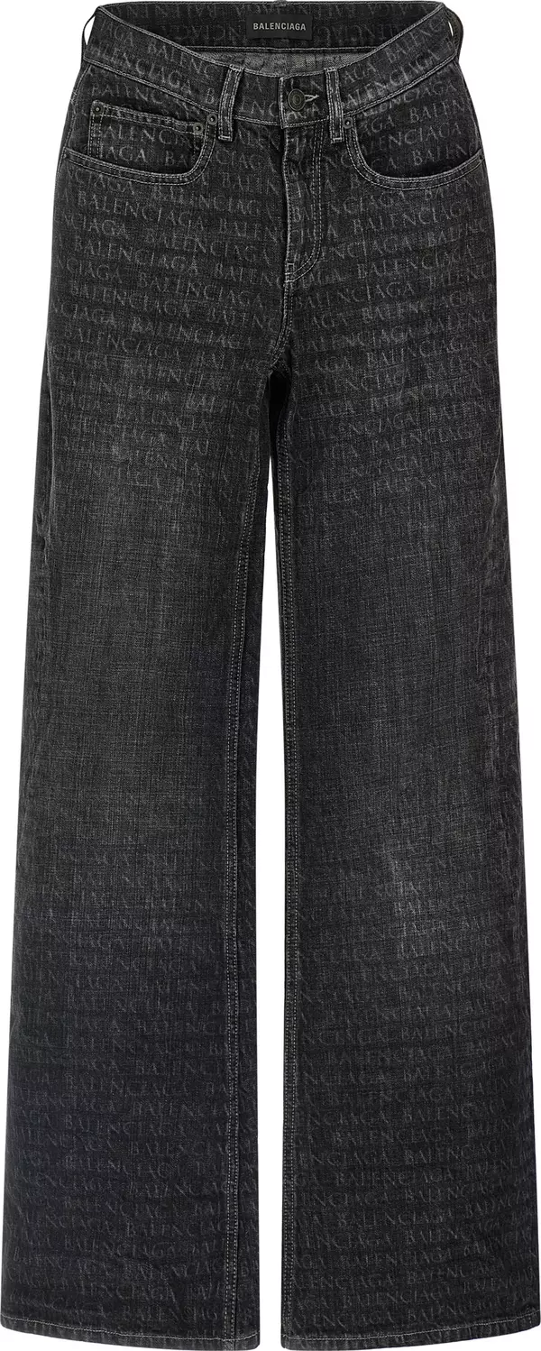 Black Cotton Flared Jeans